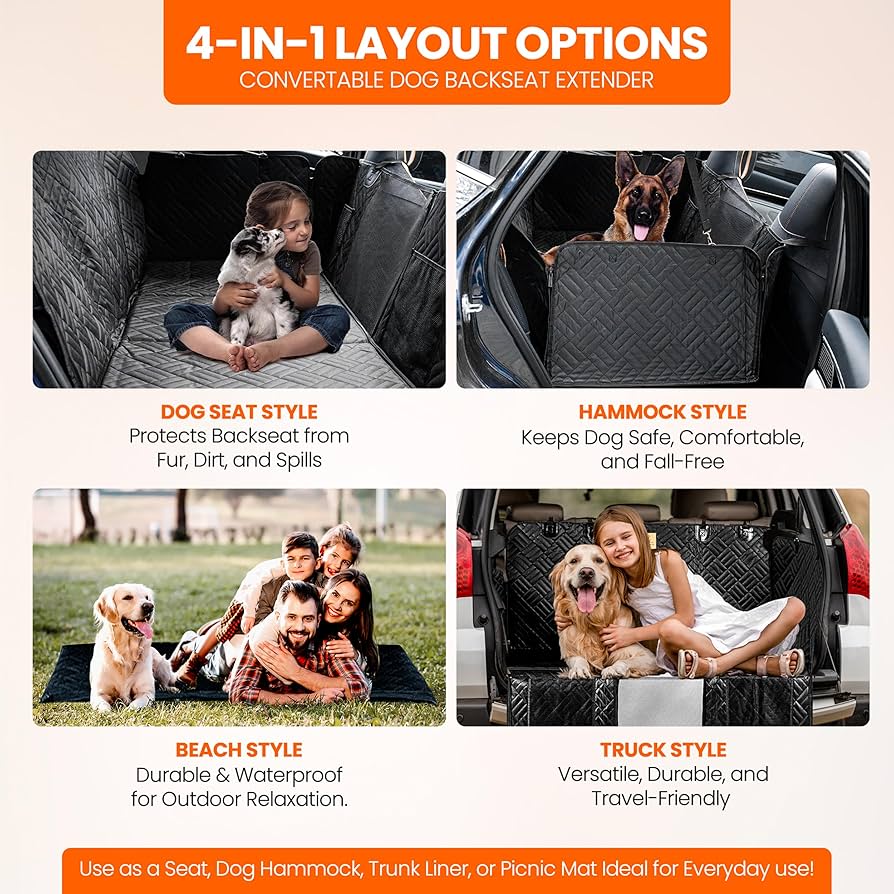 Dog Back Seat Cover Hard Bottom